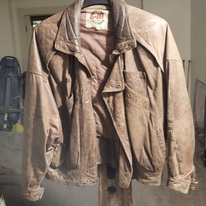 Classic leather bomber jacket